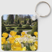 Gele Tulpen uit Arboretum Volcji Potok Slovenië Sleutelhanger (Achterkant)