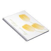 Gele tulpen van de Lente met Douane Naam Notitieboek (Rechterzijde)