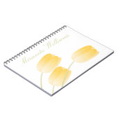Gele tulpen van de Lente met Douane Naam Notitieboek (Linkerzijde)