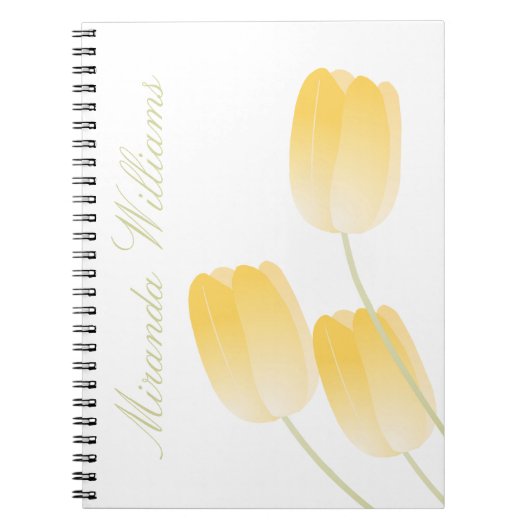 Gele tulpen van de Lente met Douane Naam Notitieboek (Voorkant)