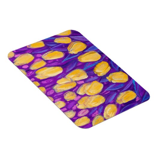 Gele Tulpen Veerbloemen Veldvloeren Vloeiend verve Magneet (Rechterzijde)