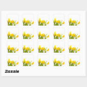 Gele tulpen vierkante sticker (Vel)