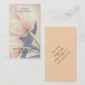 GELE TULPEN WATERVERF BLOEM VISITEKAARTJES (Voorkant / Achterkant)