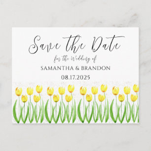 Gele Tulpen Waterverf Bloemen Rustiek Briefkaart