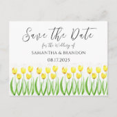 Gele Tulpen Waterverf Bloemen Rustiek Briefkaart (Voorkant)