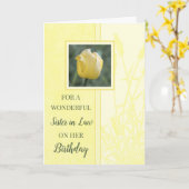 Gele Tulpen Zuster in de Wet Verjaardag Kaart (Gele Bloem)