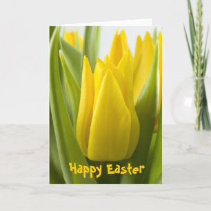 Gele tulpenbloem ... Paaskaart Feestdagen Kaart