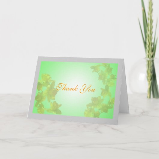 gele tulpenbloemen dank bedankkaart (Voorkant)