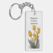 Gele tulpenbloemen sleutelhanger (Voorkant Links)