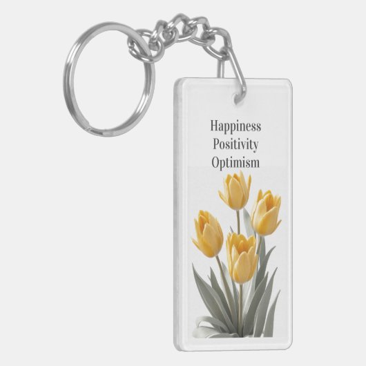 Gele tulpenbloemen sleutelhanger (Voorkant Links)