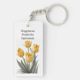 Gele tulpenbloemen sleutelhanger