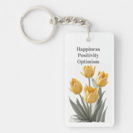 Gele tulpenbloemen sleutelhanger