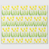 Gele tulpenbloemen waterverf  cadeaupapier (Vlak)