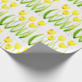 Gele tulpenbloemen waterverf  cadeaupapier (Hoek)