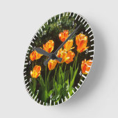 Gele tulpenklok ronde klok (Hoek)