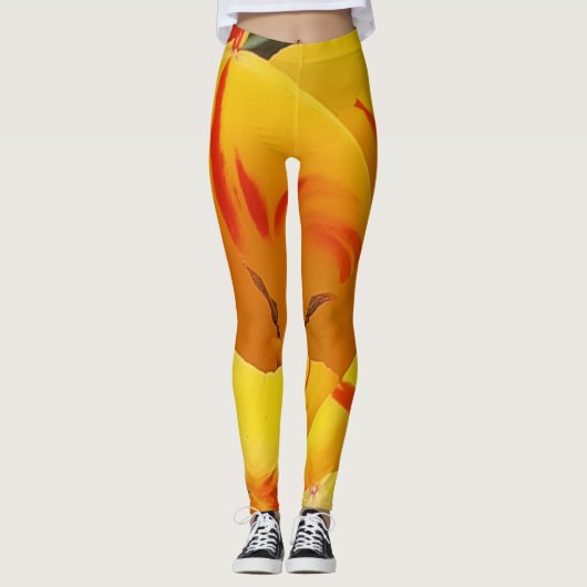 Gele TulpenLeggings Leggings (Voorkant)