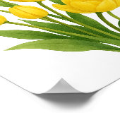 Gele Tulpenschildering Bloemige Muurkunst Poster (Hoek)