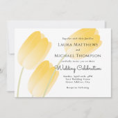 Gele Tulps Spring Floral Wedding Kaart (Voorkant)
