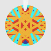 Gele Turquoise Blue Geometric Art Deco Festive Ornament (voorkant)