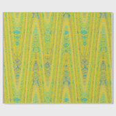 Gele Turquoise Blue Modern Geometric Wave Cadeaupapier (Vlak)