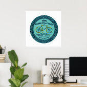 Gele Turquoise Columbia fiets en Poster (Thuiskantoor)