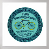 Gele Turquoise Columbia fiets en Poster (Voorkant)