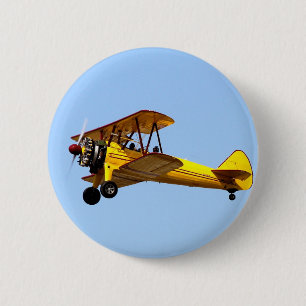 Gele tweedekker ronde button 5,7 cm