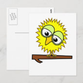 Gele tweet briefkaart (Voorkant / Achterkant)