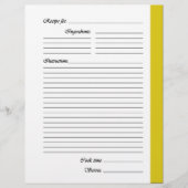 Gele tweezijdige Recipe Pages (Voorkant)