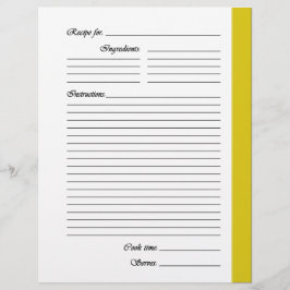 Gele tweezijdige Recipe Pages