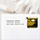 gele typemachine - adreslabel etiket (Insitu)