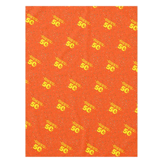 GELE TYPOGRAFIE 50e verjaardag Tafelkleed (Voorkant)