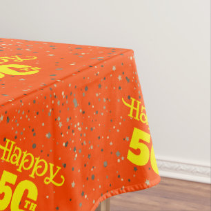 GELE TYPOGRAFIE 50e verjaardag Tafelkleed