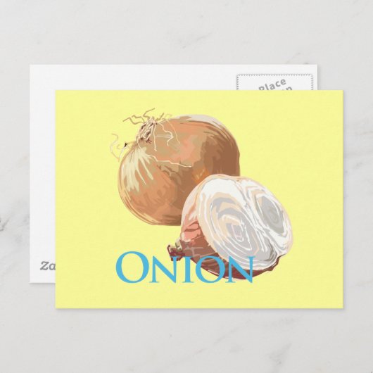 Gele uien briefkaart (Voorkant / Achterkant)