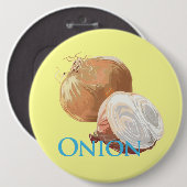 Gele uien ronde button 6,0 cm (Voorkant /achterkant)