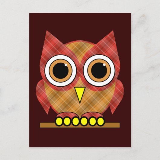 gele uil briefkaart (Voorkant)