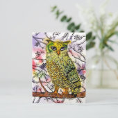 Gele Uil Briefkaart (Staand voorkant)