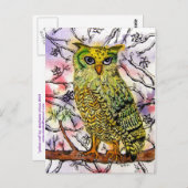 Gele Uil Briefkaart (Voorkant / Achterkant)