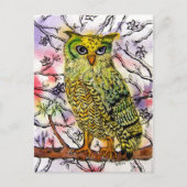 Gele Uil Briefkaart (Voorkant)