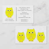 Gele Uil Ontwerp Visitekaartje (Voorkant / Achterkant)