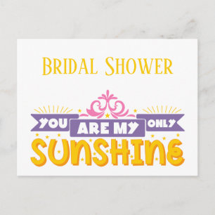 Gele uitnodiging voor bruidsfeest My Sunshine Love Briefkaart