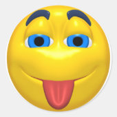 Gele uitstekende lounge ronde sticker (Voorkant)