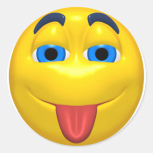 Gele uitstekende lounge ronde sticker