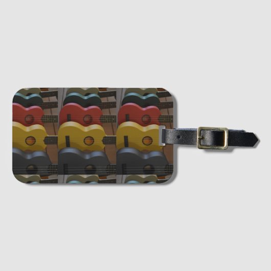 Gele Ukuleles Bagagelabel (Voorkant (horizontaal))