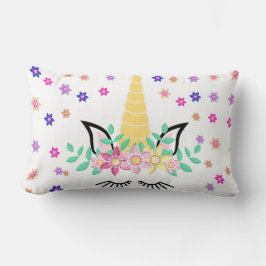 Gele Unicorn Flower Print Pillow Kussen