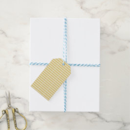 Gele unieke strepen cadeaulabel