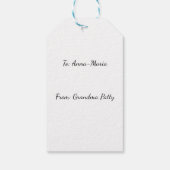 Gele unieke strepen cadeaulabel (Achterkant)