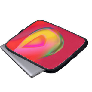 Gele valdriehoek op rood laptop sleeve