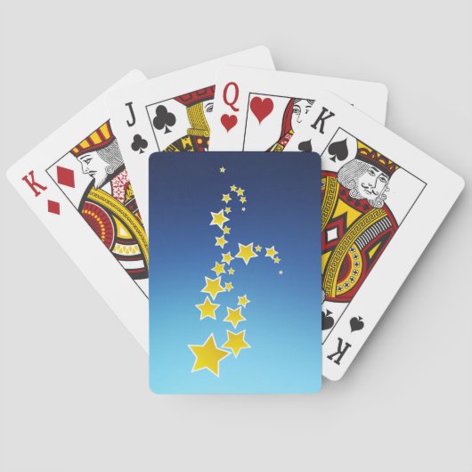 Gele vallende sterren pokerkaarten (Achterkant)