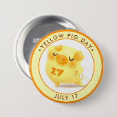 Gele Varkenshag, 17 Ronde Button 7,6 Cm (Voorkant /achterkant)